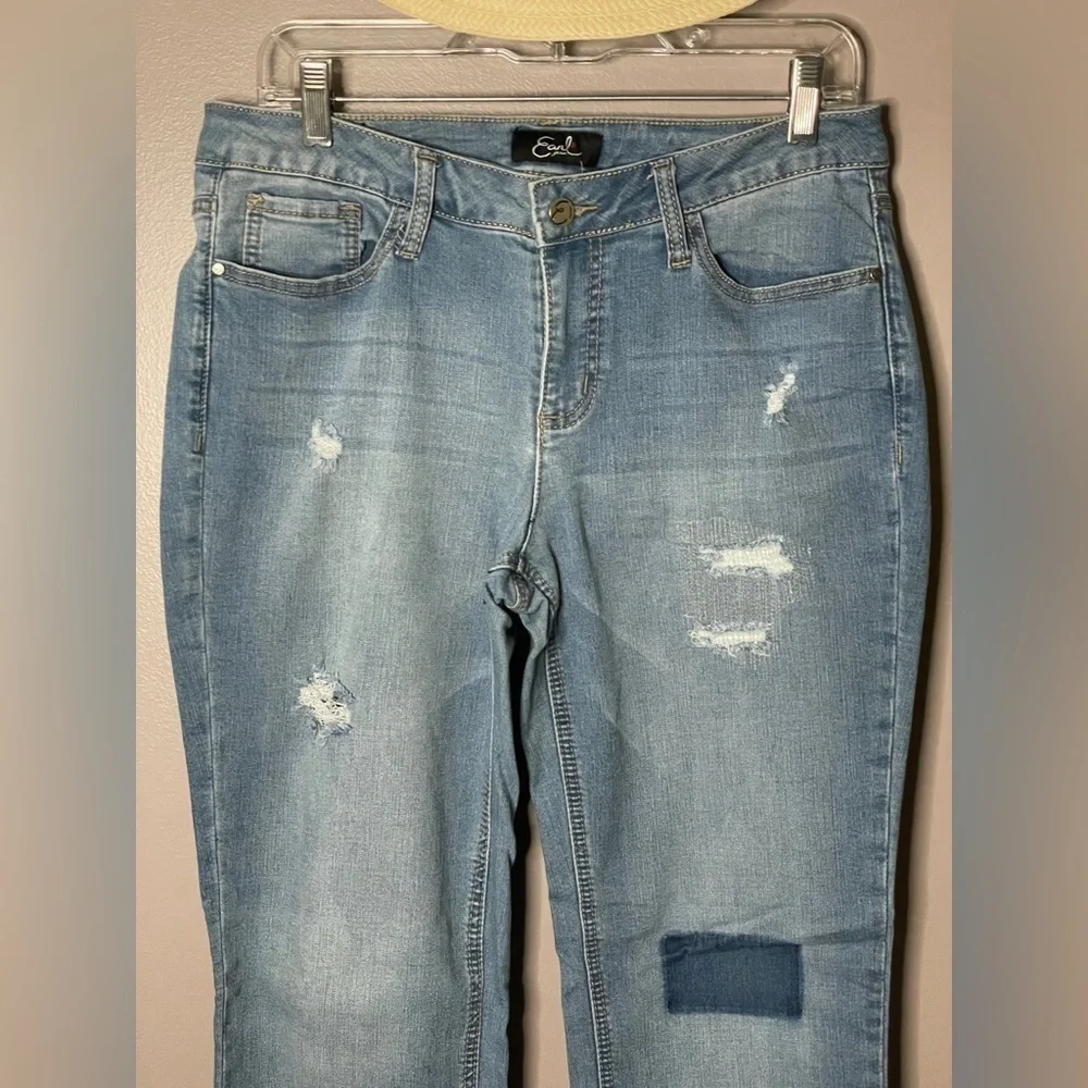 Earl Jean Distressed Mid Rise Boyfriend Jeans - Picture 2 of 6